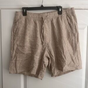 Geometric Patterned Tan Shorts